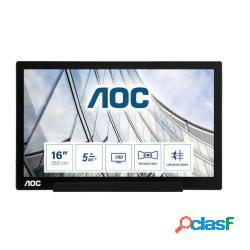 Monitor aoc 01 series piatto per pc 15.6" 1920x1080 pixel