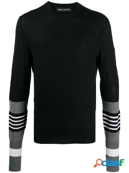 NEIL BARRETT MAGLIONE UOMO PBMA1113BP616C1422 LANA NERO