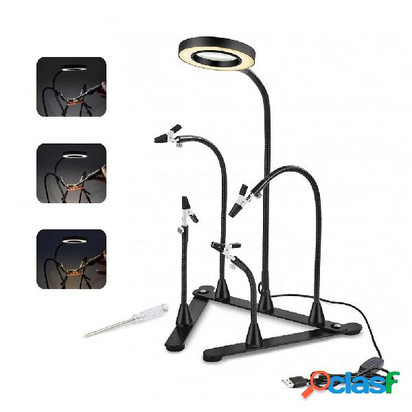 NEWACALOX 3X LED Lente di ingrandimento saldatura Stazione