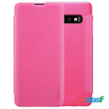 Nillkin Sparkle Samsung Galaxy S10 Flip Case - Hot Pink