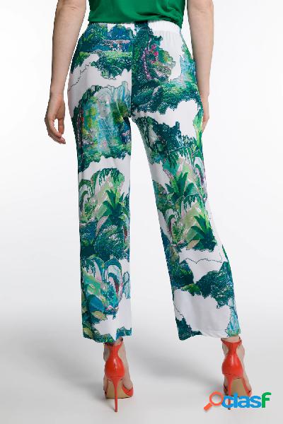 Pantaloni in tessuto fluente con stampa, cintura comoda e