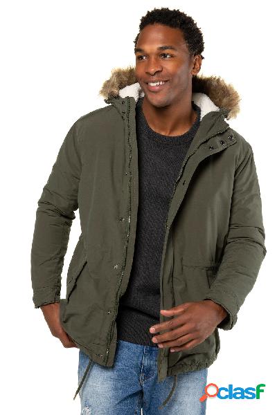 Parka, fodera in pile, cappuccio con pelliccia sintetica,