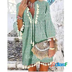 Per donna Abiti in chiffon Abito al ginocchio Blu chiaro