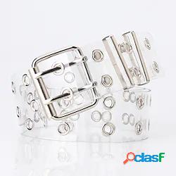 Per donna Unisex Cintura trasparente Plastica Fibbia ad