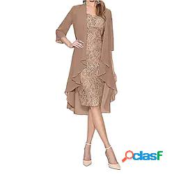 Per donna Vestito due pezzi Abito al ginocchio Nero Grigio