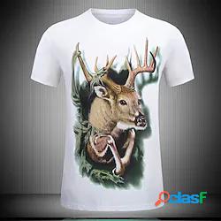 Per uomo T-shirt da caccia 3D Cervo Manica corta Esterno