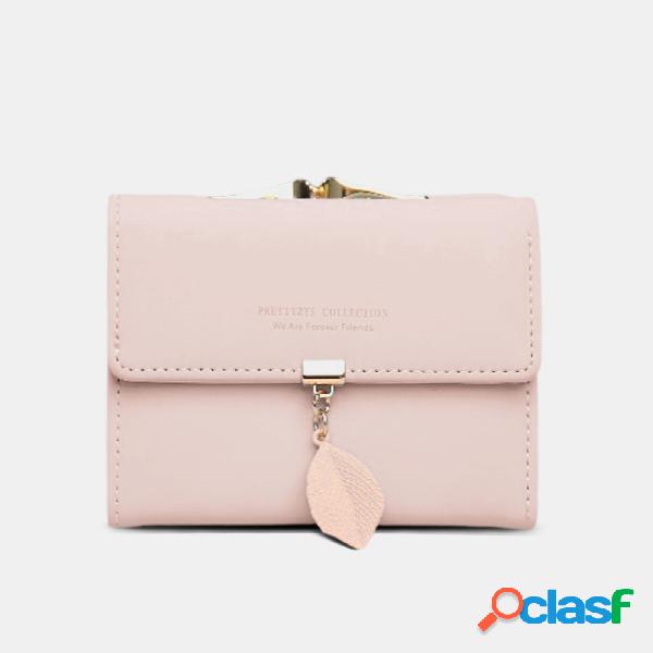 Portafoglio multi-scomparto elegante in pelle artificiale da