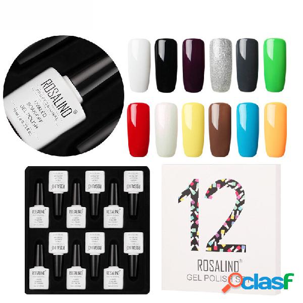 ROSALIND 12pcs 10ML Soak Off Salon UV Chiodo Gel Polish Art