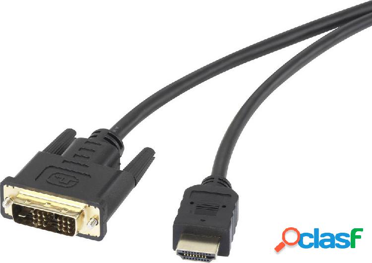 Renkforce HDMI / DVI Cavo adattatore Spina HDMI-A, Spina