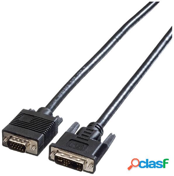 Roline VGA / DVI Cavo Spina VGA 15pin, Spina DVI-I 12+5pol.