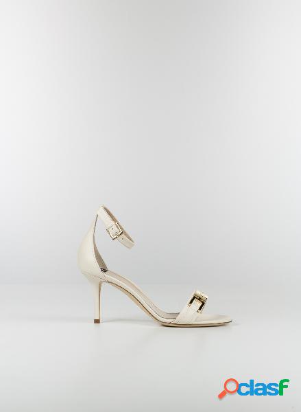 SANDALO OPEN TOE CON LOGO ORO