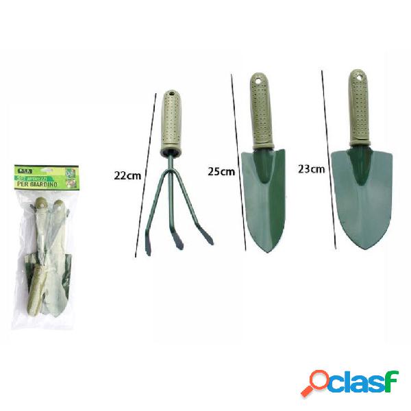 SET 3 PZ ATTREZZI PER GIARDINO CON MANICO ANTISCIVOLO