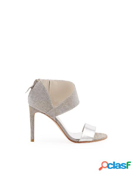 STUART WEITZMAN SANDALI DONNA GETONUPSILVER PELLE ARGENTO