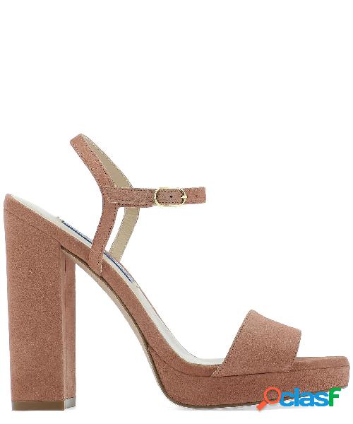 STUART WEITZMAN SANDALI DONNA SUNRAYSUEDEDESERTROSE PELLE