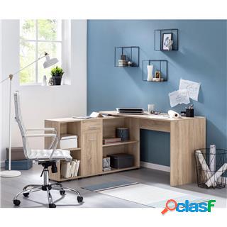 Scrivania di Design KAMILA, Ruotabile, Legno, 75x130x60cm,