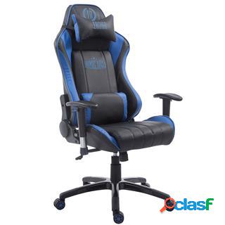 Sedia Gaming TURBO, Cuscino Lombare e Cervicale, XXL, Pelle,