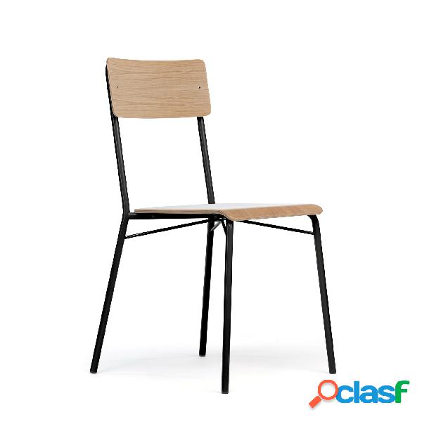 Sedia da pranzo Ashburn JU in compensato, acciaio,