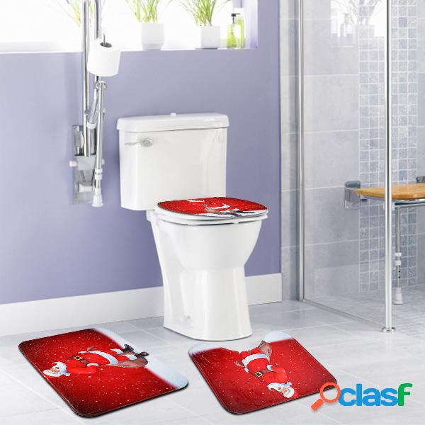 Set di tappetini per WC con pupazzo di neve di Natale 3