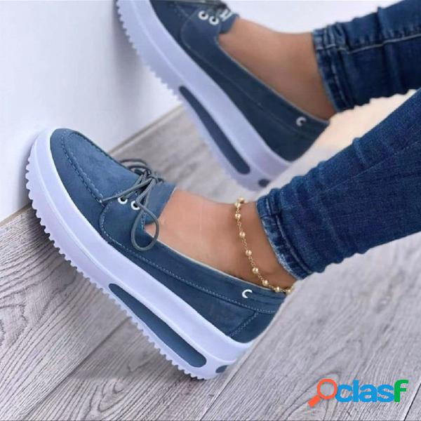 Sneakers comode e comode da donna in tinta unita di grandi