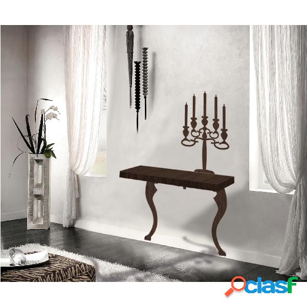 Sticker in 3d consolle con candeliere Gost in Legno adatto