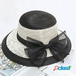 Stile vintage Elegante Paglia / Pizzo Cappello Kentucky