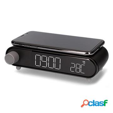 Sveglia con Caricabatterie Wireless Veloce Ksix Retro - 10W