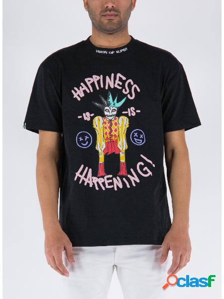 T-SHIRT NERA BABY DRAWING HAPPINESS