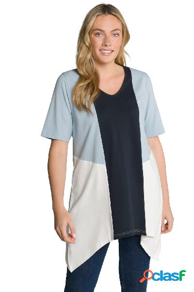 T-shirt di cotone biologico con orlo a punte, scollatura a V