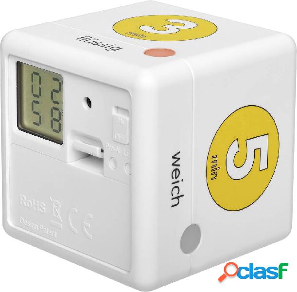 TFA Dostmann Cube Timer Ei Timer uova Bianco, Giallo