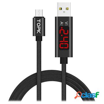 TOPK AC27 MicroUSB Data e cavo di ricarica con LCD - 1m -