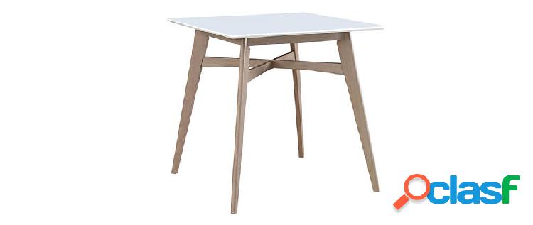 Tavolo da bar quadrato legno e bianco LEENA