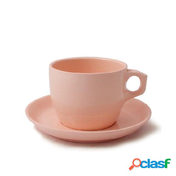 Tazza da tè con piattino in melamina impilabile, diam. 8,8