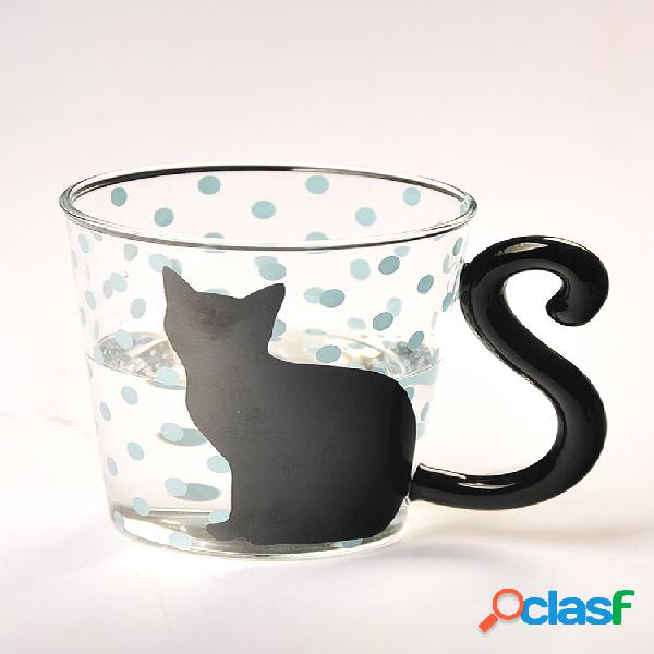 Tazza di vetro a forma di gatto