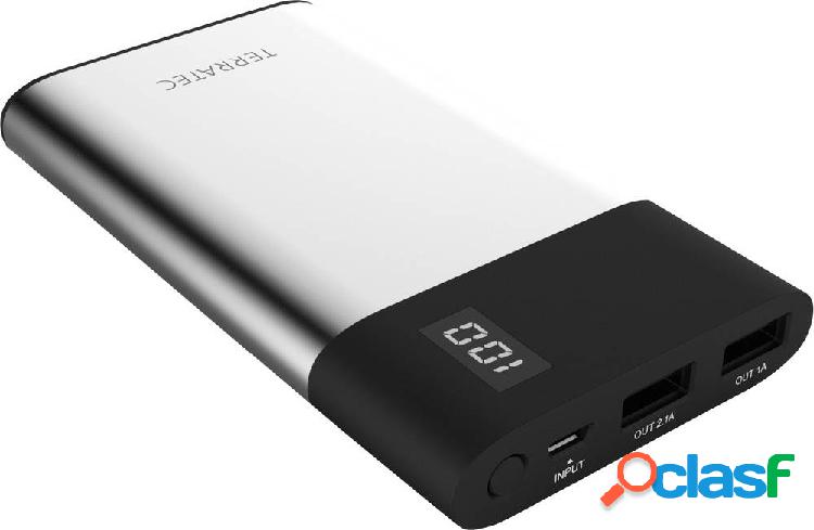 Terratec P80 Slim Power bank 8000 mAh Litio Nero - Argento