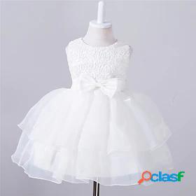 Toddler Little Dress Girls' Solid Color Bow Wedding