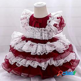 Toddler Little Girls Dress Plain Party Daily Tulle Dress Bow
