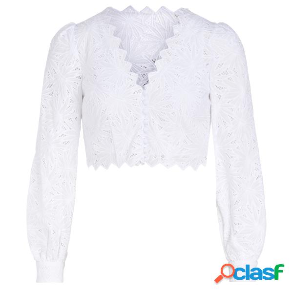 Top Michael Kors bianco con ricamo