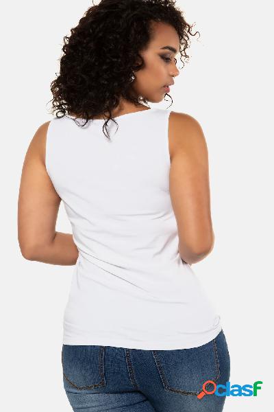 Top basic in jersey elasticizzato con ampia scollatura,