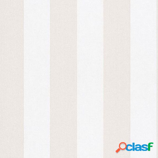 Topchic Carta da Parati Stripes Beige e Bianco