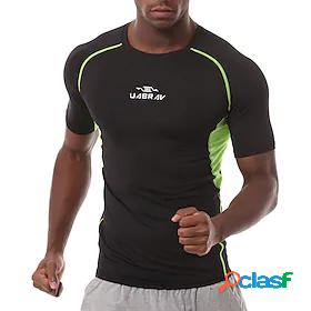 UABRAV Mens Short Sleeve Compression Shirt Running Shirt Tee