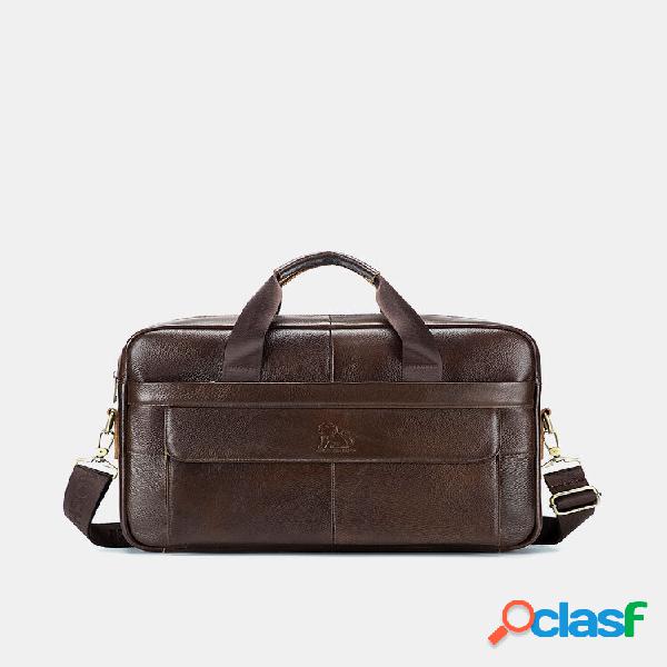 Uomo Vintage resistente allusura valigetta Laptop Borsa Vera