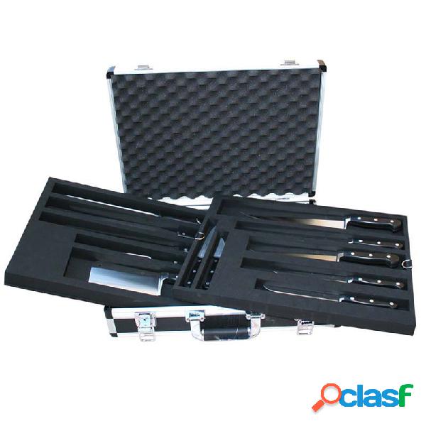 Valigia alluminio e PVC con 12 coltelli forgiati in acciaio