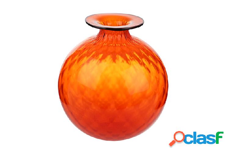 Venini Vaso Monofiori Balloton vetro di Murano arancio con
