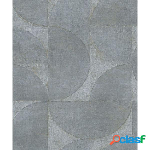 Vintage Deluxe Carta da Parati Graphic Circle Look Grigio