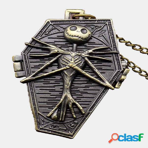 Vintage Punk Skull Nightmare Quartz Tasca Orologio Antique