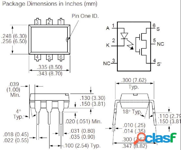 Vishay Relè a semiconduttore LH1540AT 60 mA, 150 mA 1 pz.