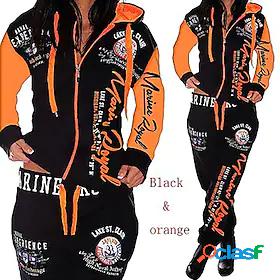Womens 2 Piece Full Zip Casual Athleisure Tracksuit