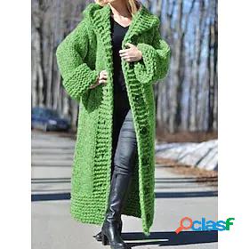 Womens Cardigan Solid Colored Solid Color Knitted Basic