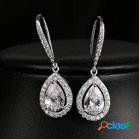 Womens Drop Earrings Earrings Cubic Zirconia Drop Pear Cut