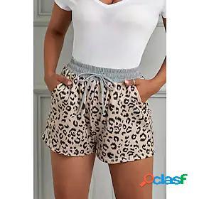 Womens Fashion Side Pockets Elastic Drawstring Design Print